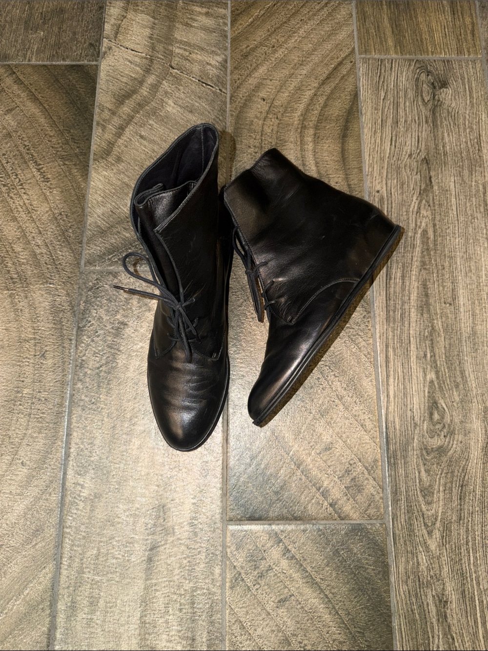 Vintage Stuart Weitzman Black Leather Chukka Boots
